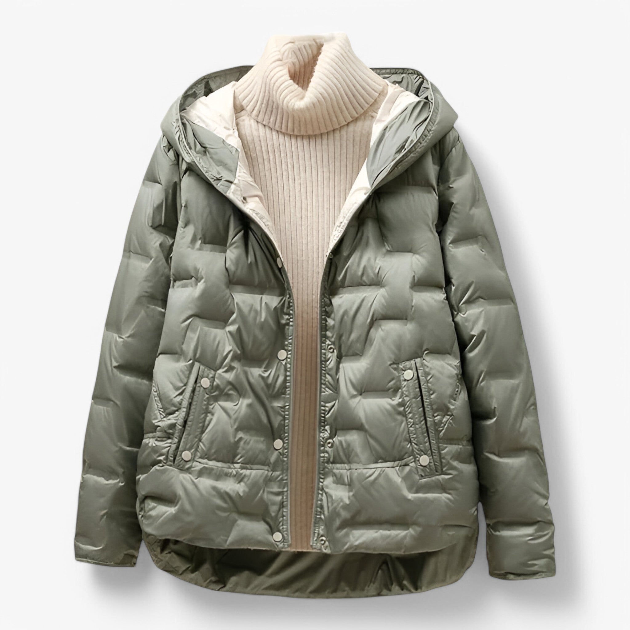 Women’s Down Puffer Jacket with Hood for Winter