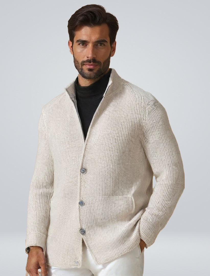 Men’s Wool Knit Cardigan Jacket for Winter