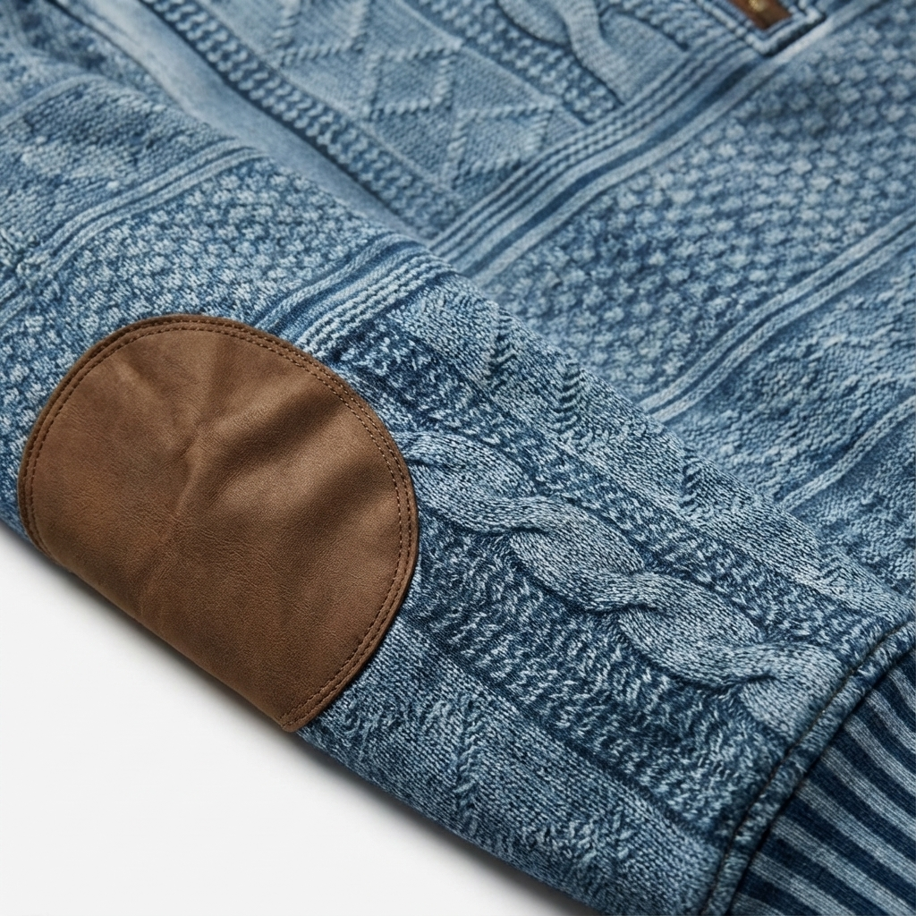 Men's Wool Zip Neck Knitted Jumper for Winter