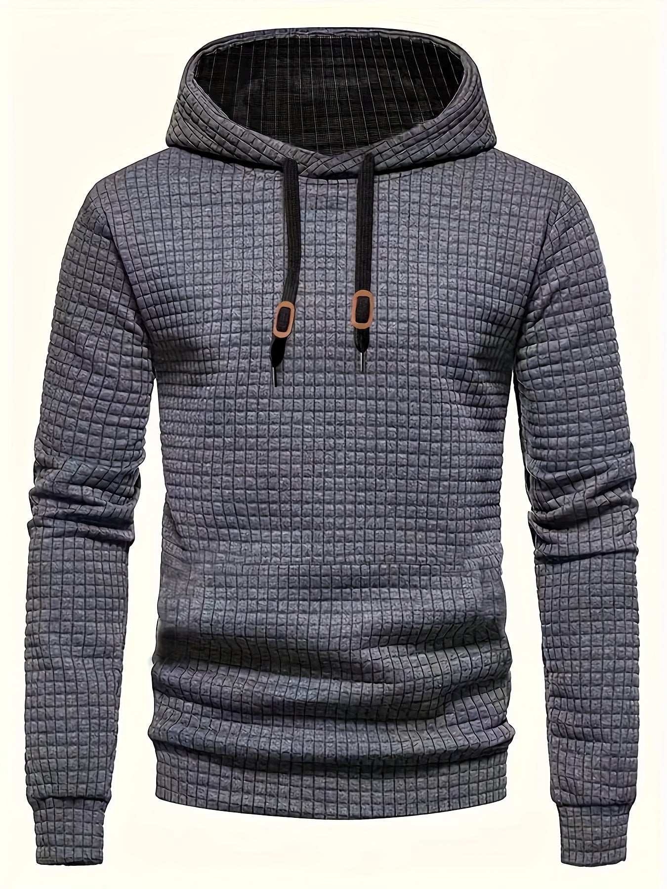 Men's Textured Waffle Hoodie - YZ8M3N5