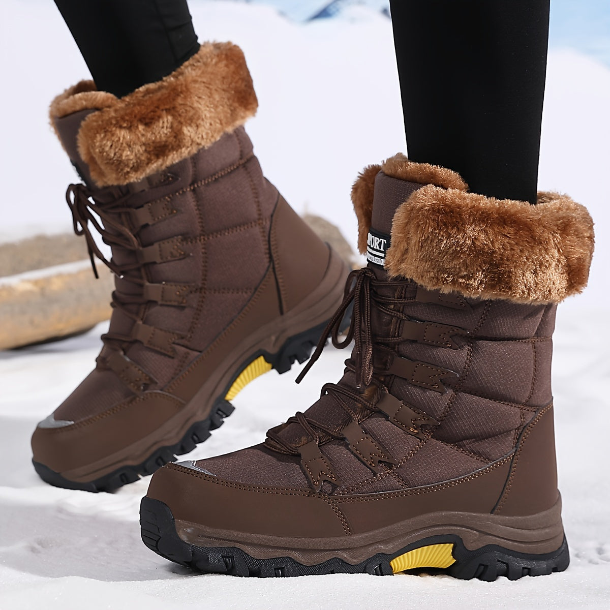 Women’s Winter Snow Boots with Fleece Lining for Cold Weather