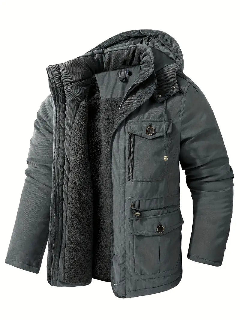 Men's Warm Waterproof Winter Jacket with Fleece Lining 9B3K7R1X2