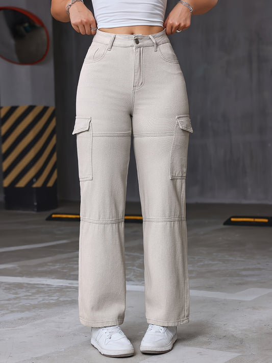 Cargo Jeans with Flap Pockets