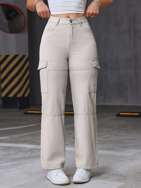 Cargo Jeans with Flap Pockets