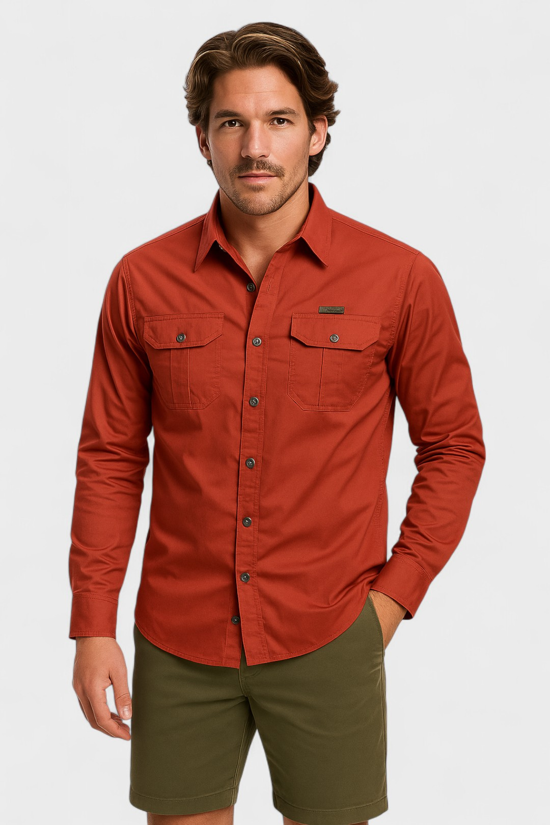 Men’s Utility Button-Up Shirt | Long Sleeve