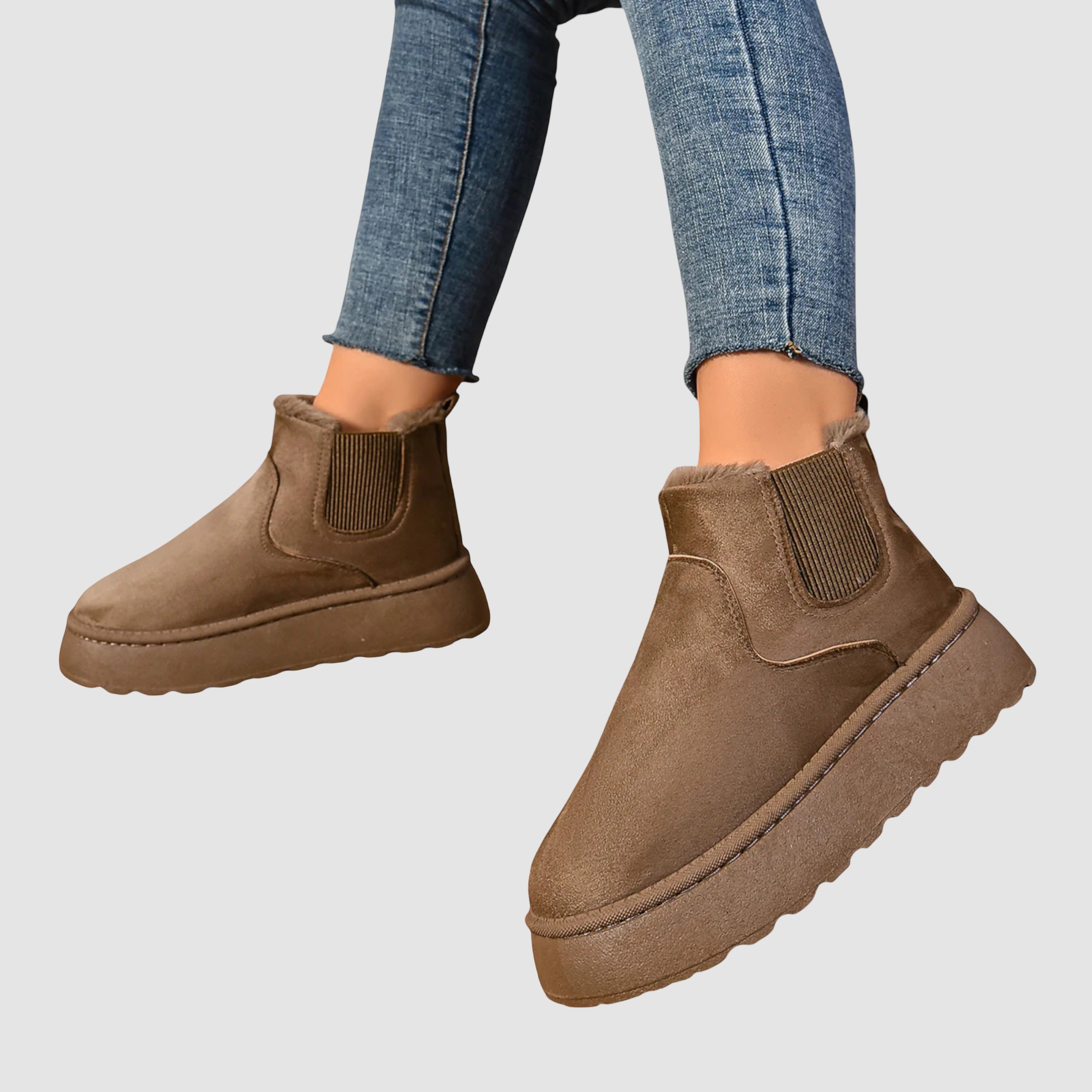 Women’s Ankle Boots Leather Fleece Lined Winter Shoes