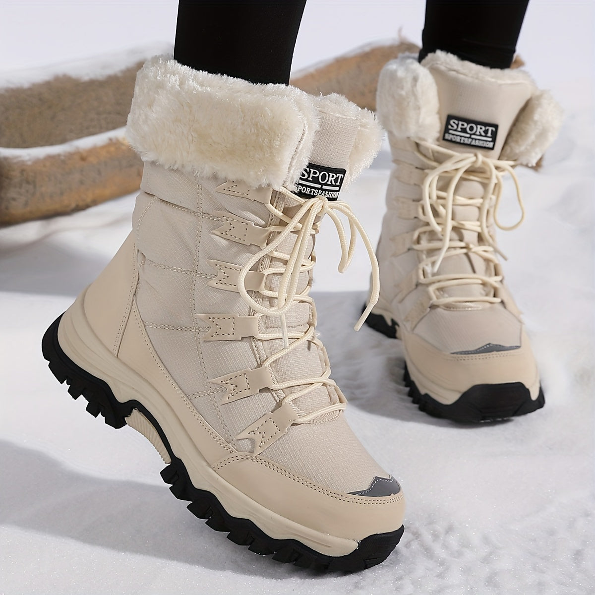 Women’s Winter Snow Boots with Fleece Lining for Cold Weather