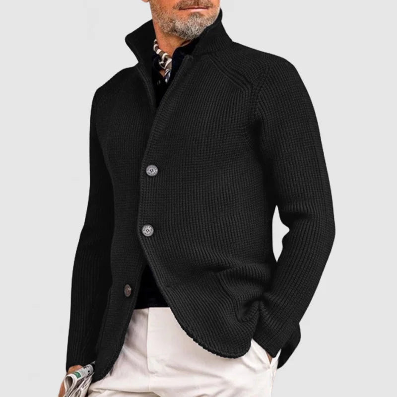 Men's Elegant Wool Dress Cardigan - E5F6G7H8