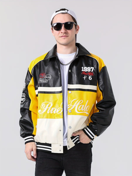 Men's Loose Color Block Jacket