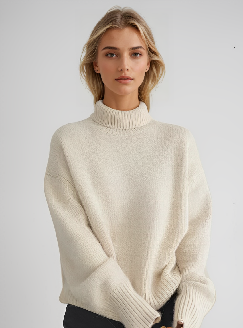 Women’s Merino Wool Turtleneck Knit Jumper for Winter