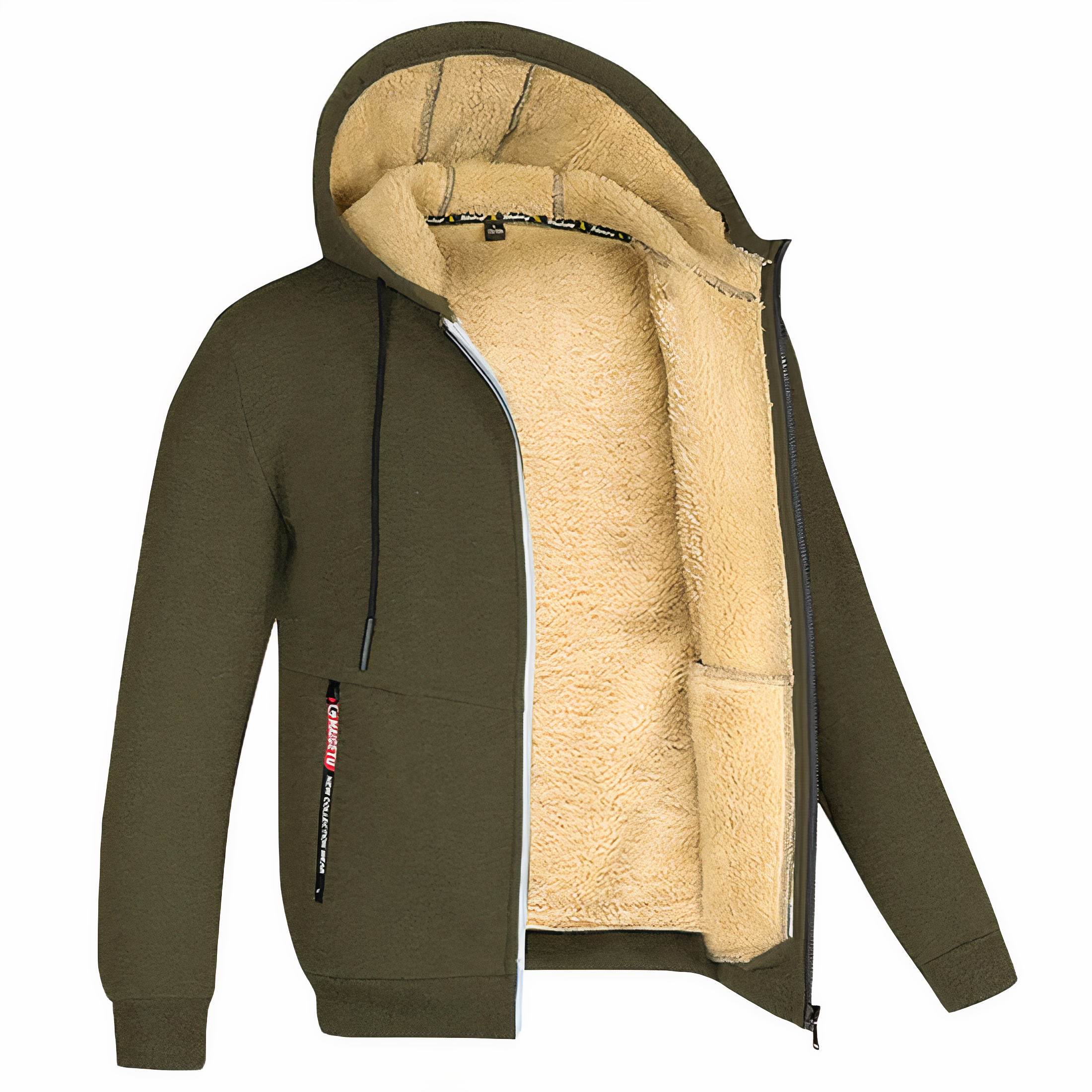 Men's Fleece Lined Zip Hoodie for Winter