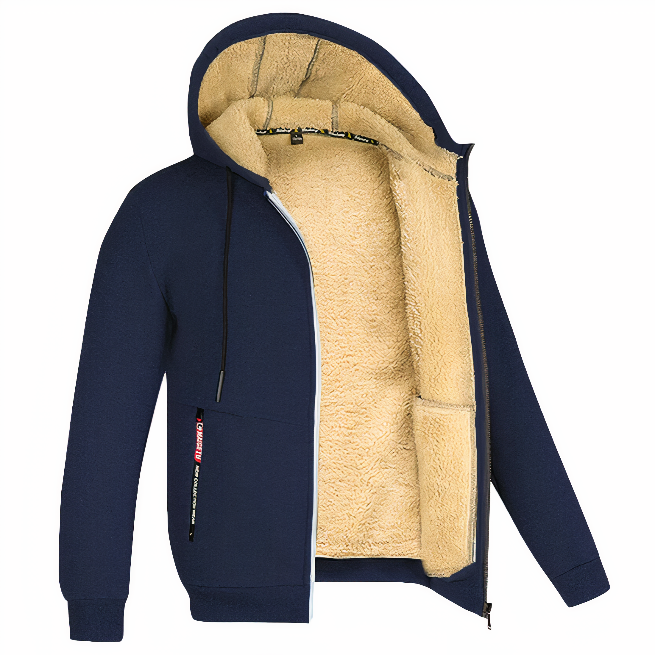 Men's Fleece Lined Zip Hoodie for Winter