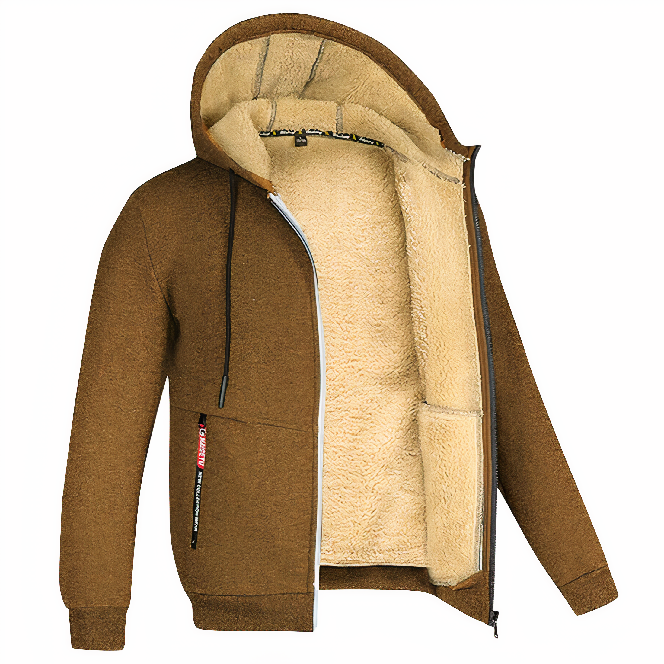 Men's Fleece Lined Zip Hoodie for Winter
