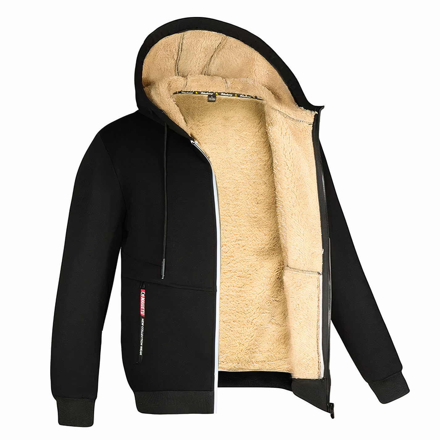 Men's Fleece Lined Zip Hoodie for Winter