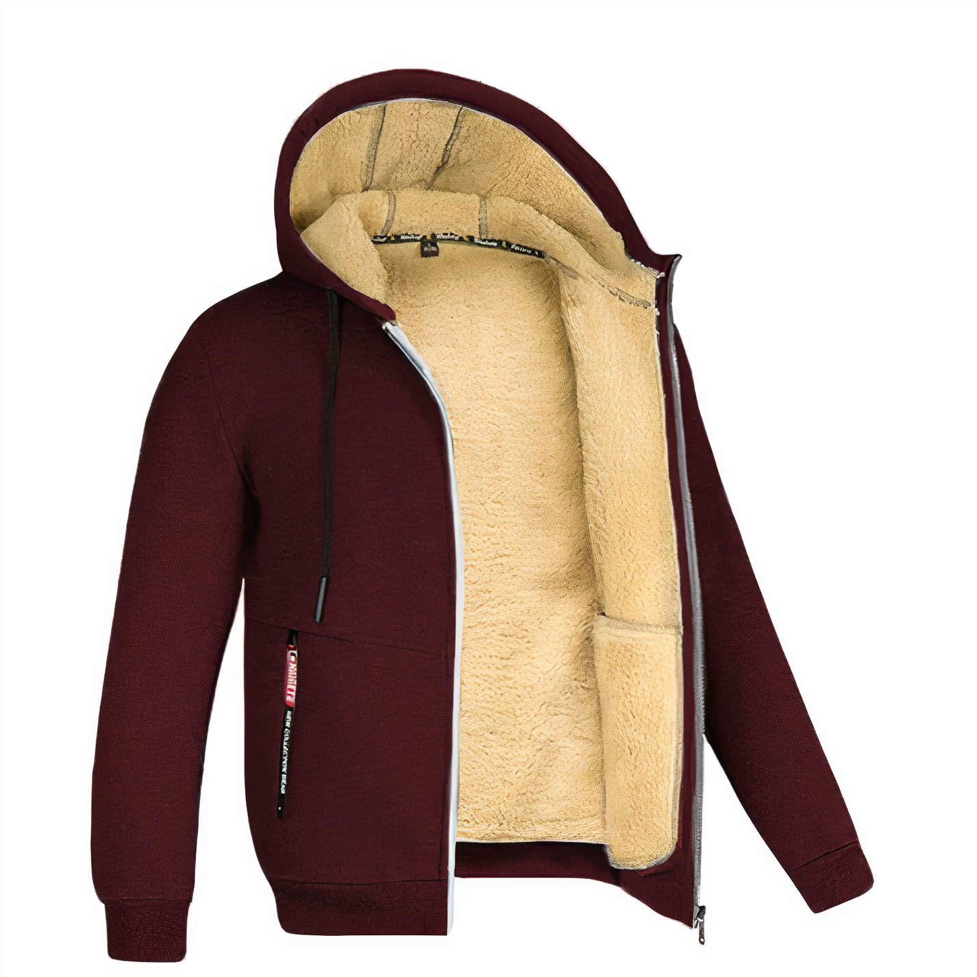Men's Fleece Lined Zip Hoodie for Winter