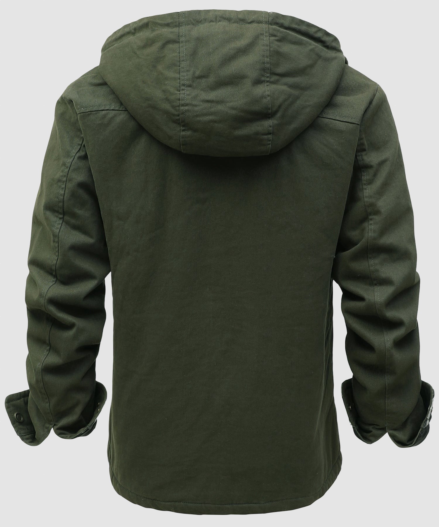 Men’s Fleece Lined Hooded Jacket Warm Cotton Winter Coat