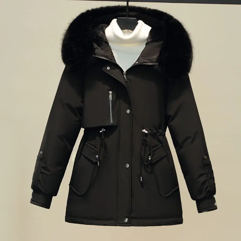 Women's Fleece Lined Winter Parka Jacket with Hood