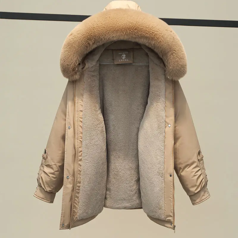 Women's Fleece Lined Winter Parka Jacket with Hood