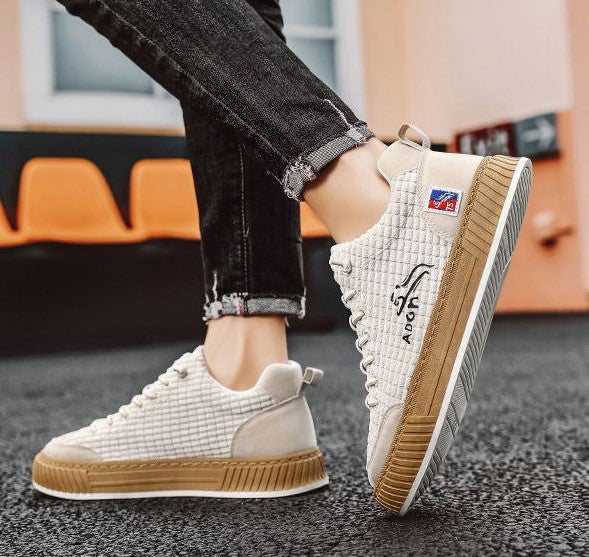 Men’s Casual Canvas Trainers with Cushioned Sole for Winter Wear