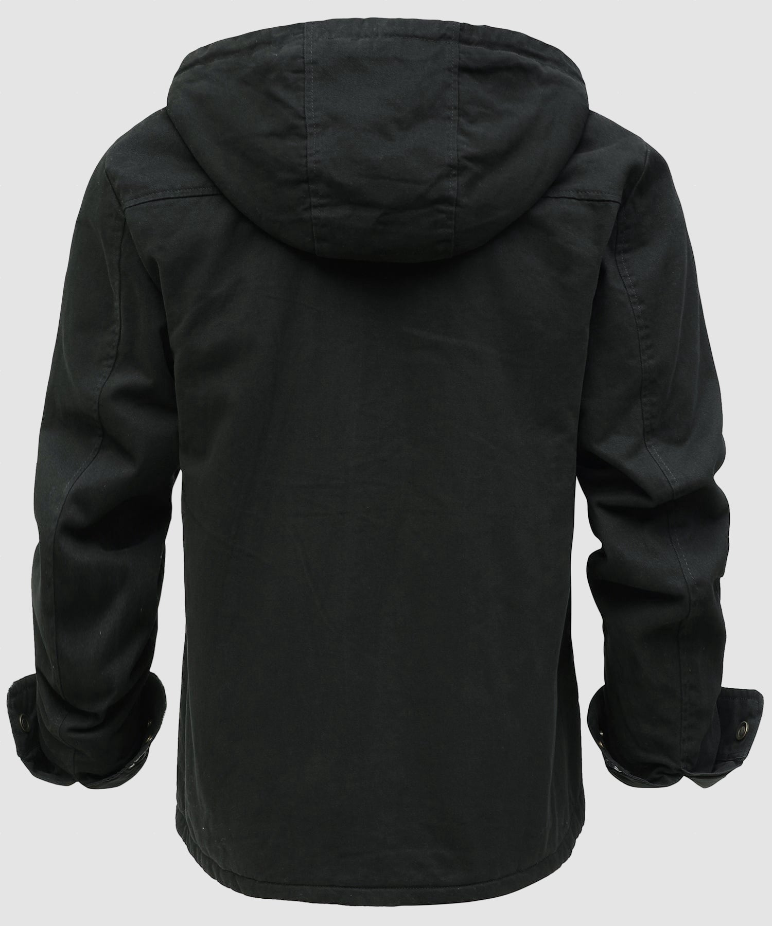 Men’s Fleece Lined Hooded Jacket Warm Cotton Winter Coat