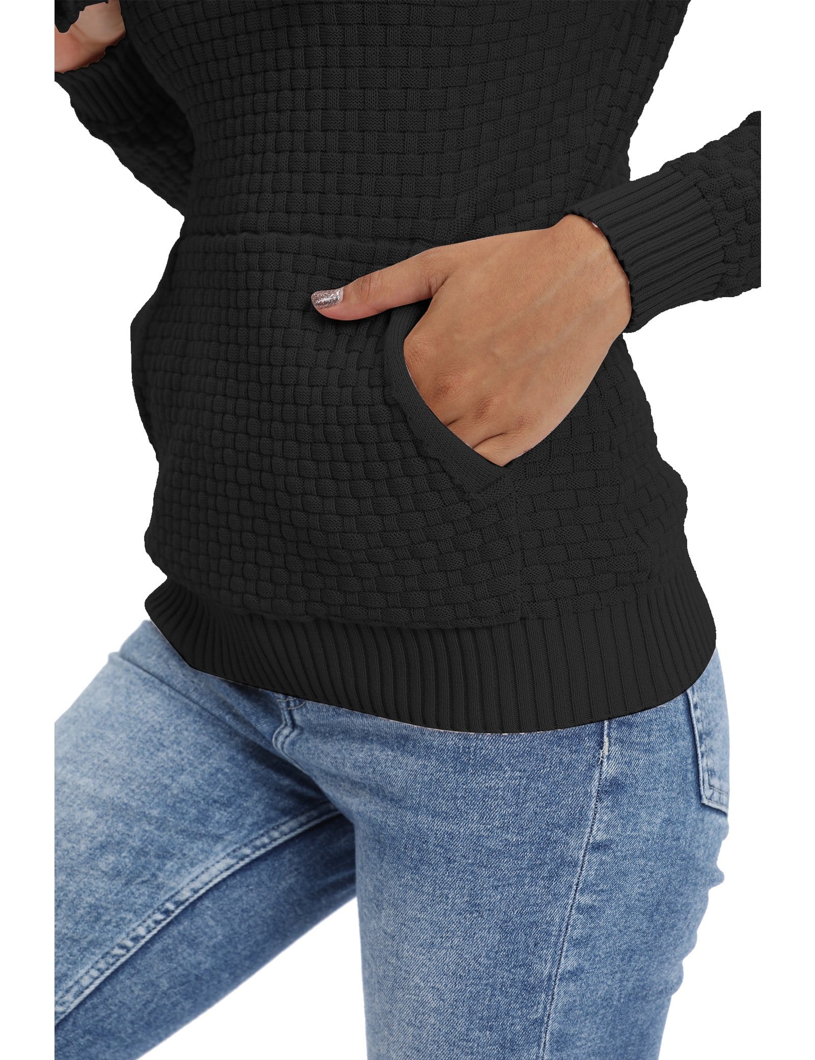 Women’s Knitted Hoodie Cotton Blend Warm Winter Jumper