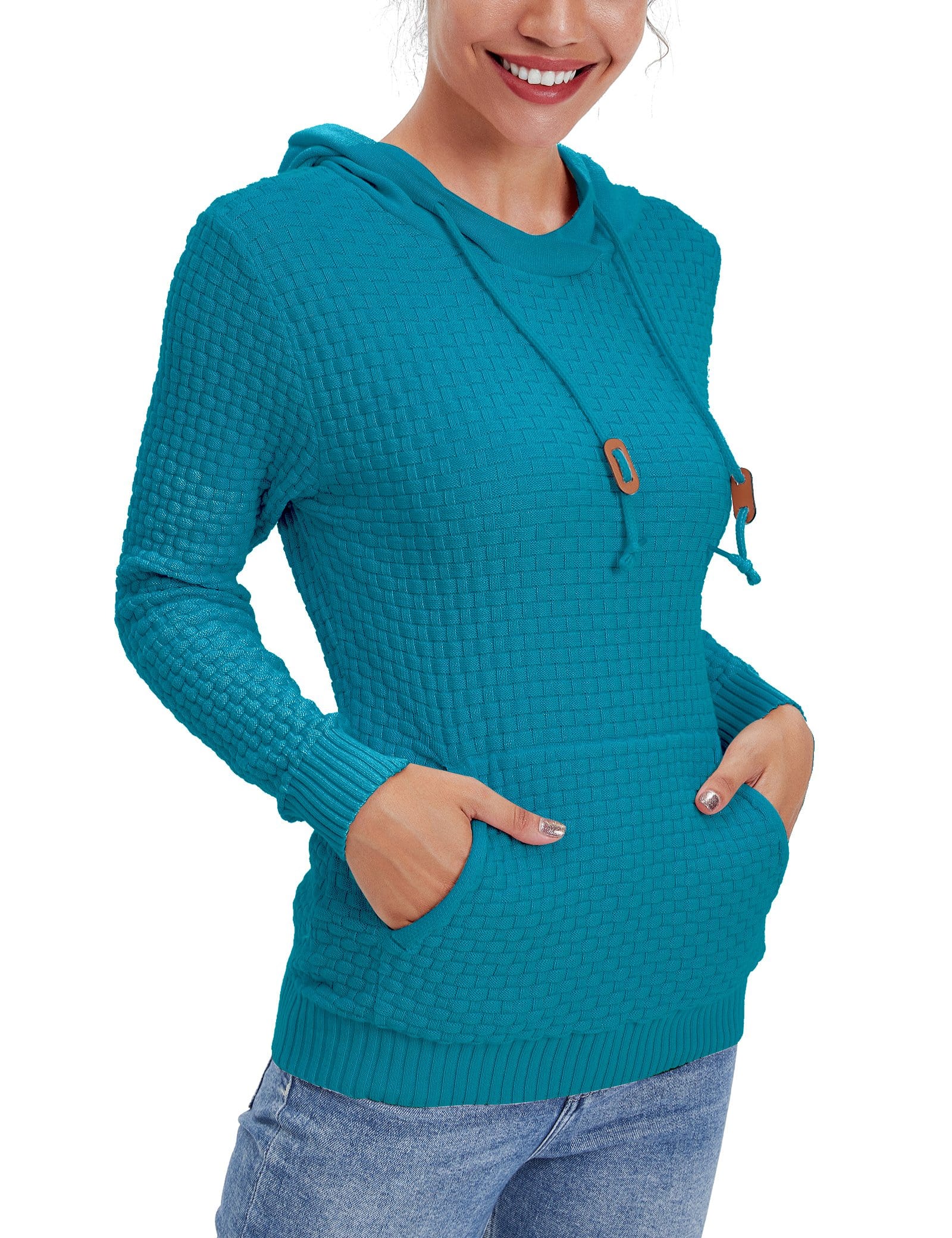 Women’s Knitted Hoodie Cotton Blend Warm Winter Jumper