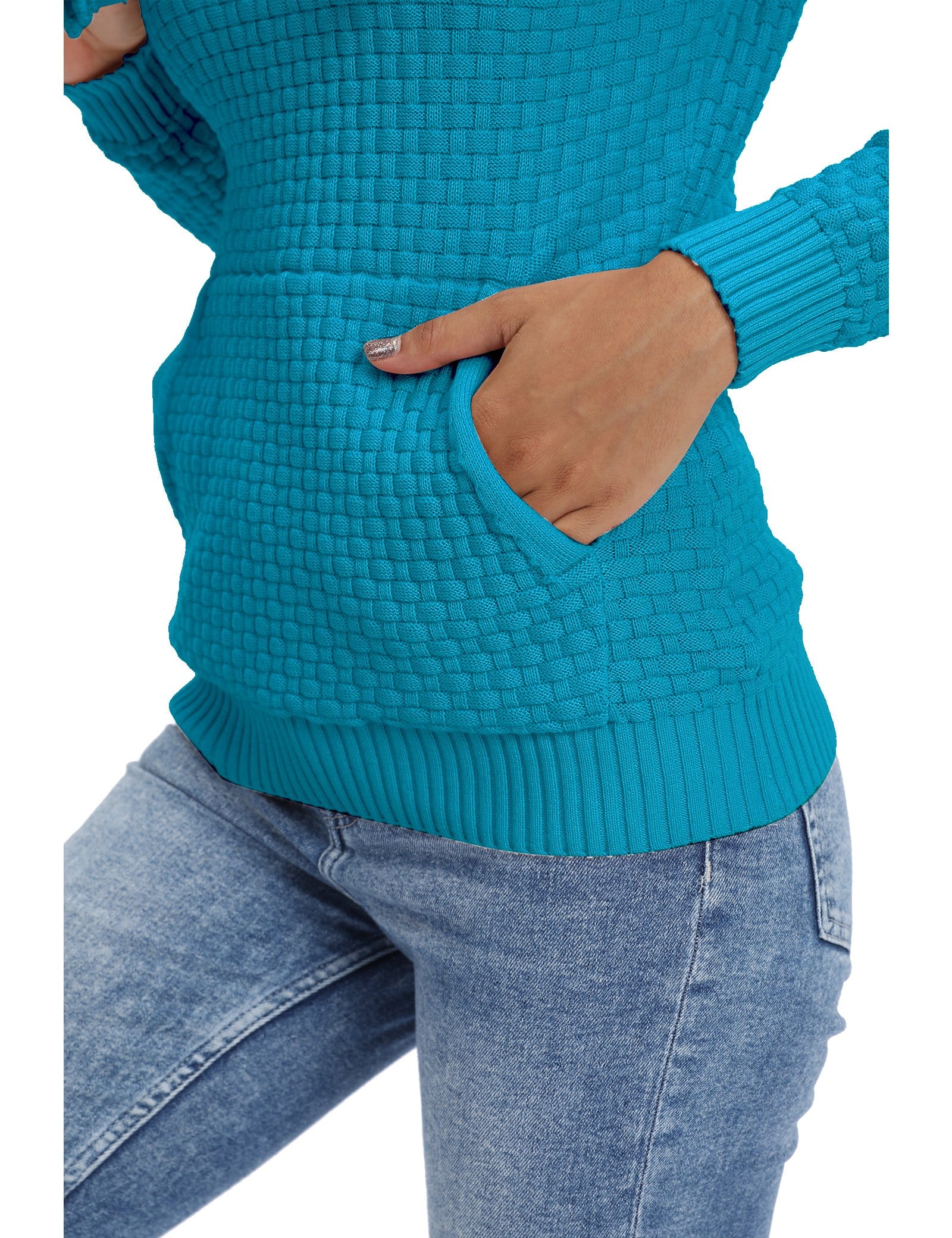 Women’s Knitted Hoodie Cotton Blend Warm Winter Jumper