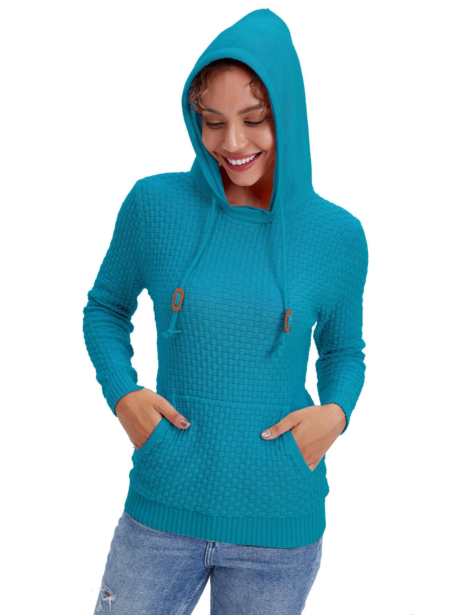 Women’s Knitted Hoodie Cotton Blend Warm Winter Jumper