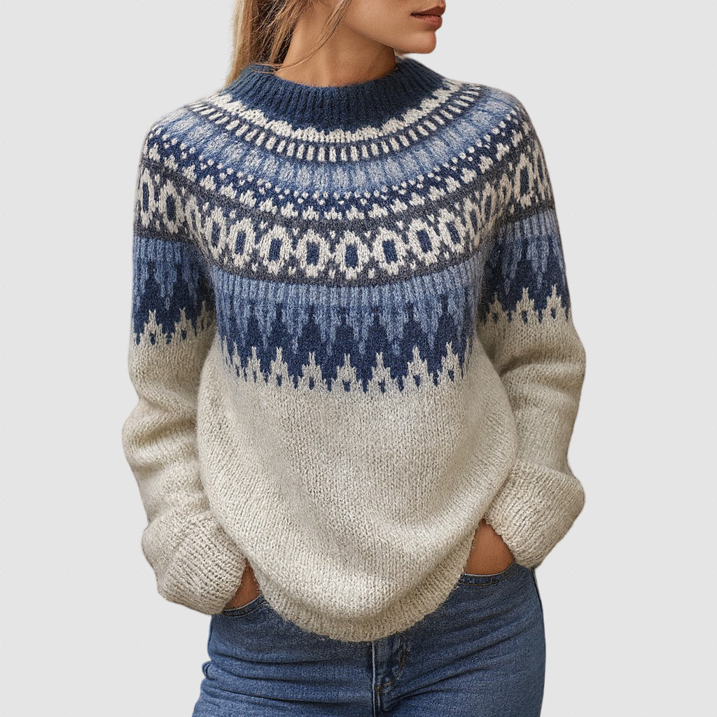 Women’s Wool Knit Jumper Winter Nordic Style Sweater