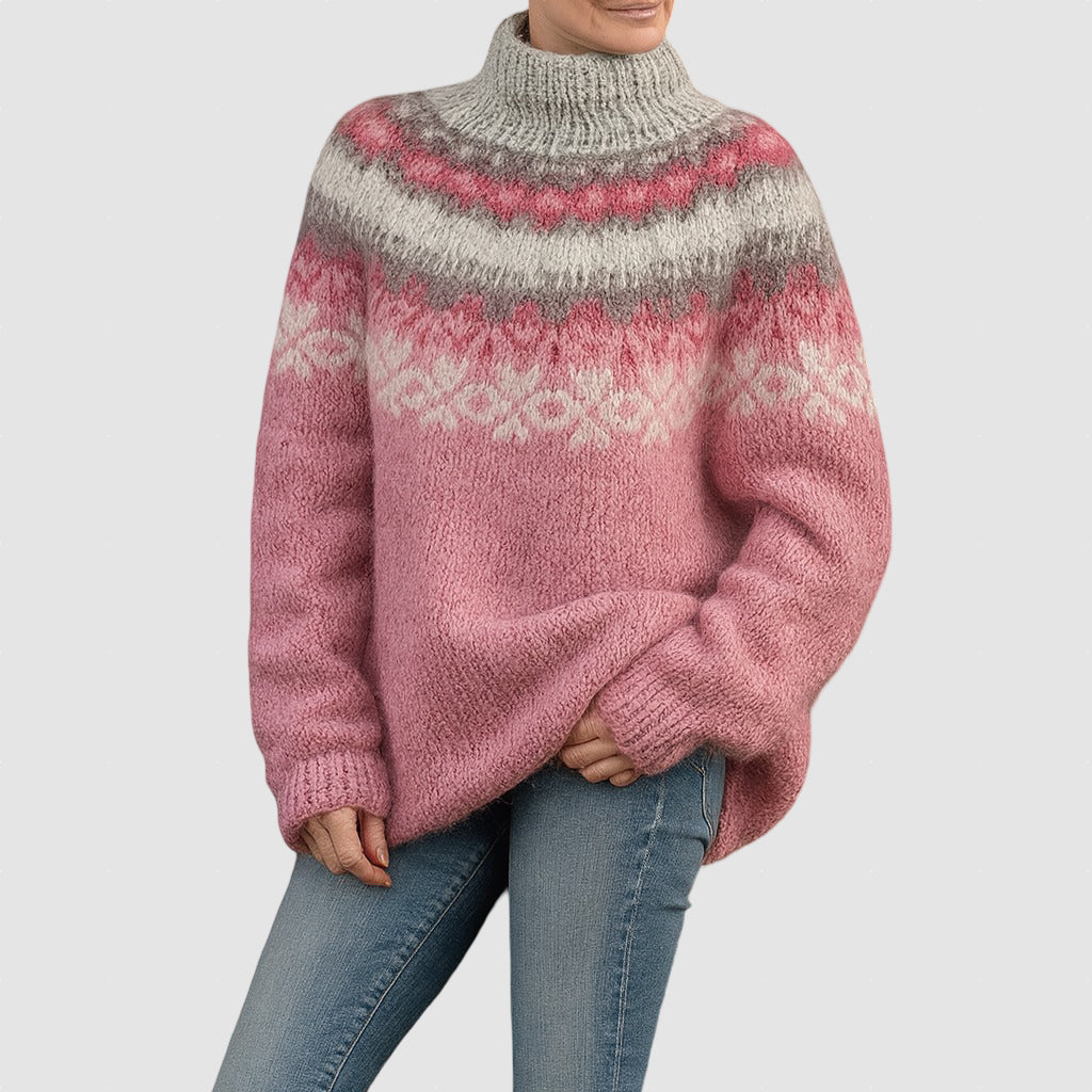 Women’s Wool Knit Jumper Winter Nordic Style Sweater