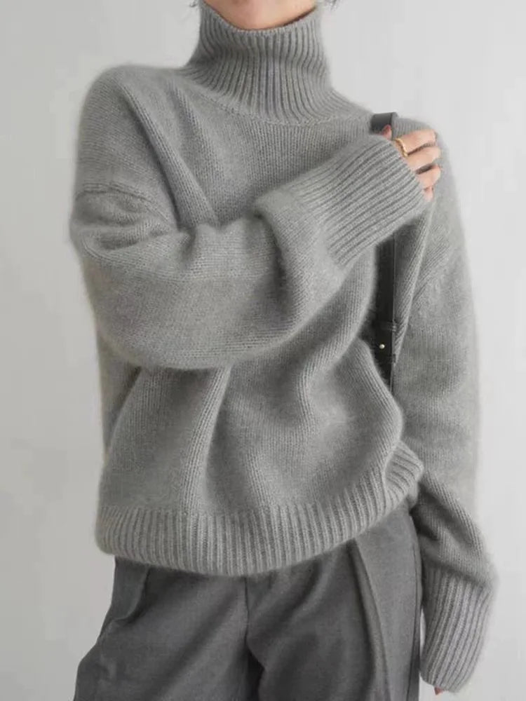 Women’s Merino Wool Turtleneck Knit Jumper for Winter