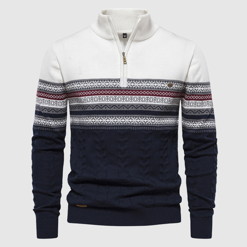 Men’s Wool Half Zip Knit Jumper for Winter