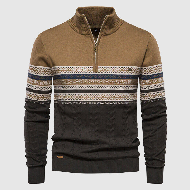 Men’s Wool Half Zip Knit Jumper for Winter