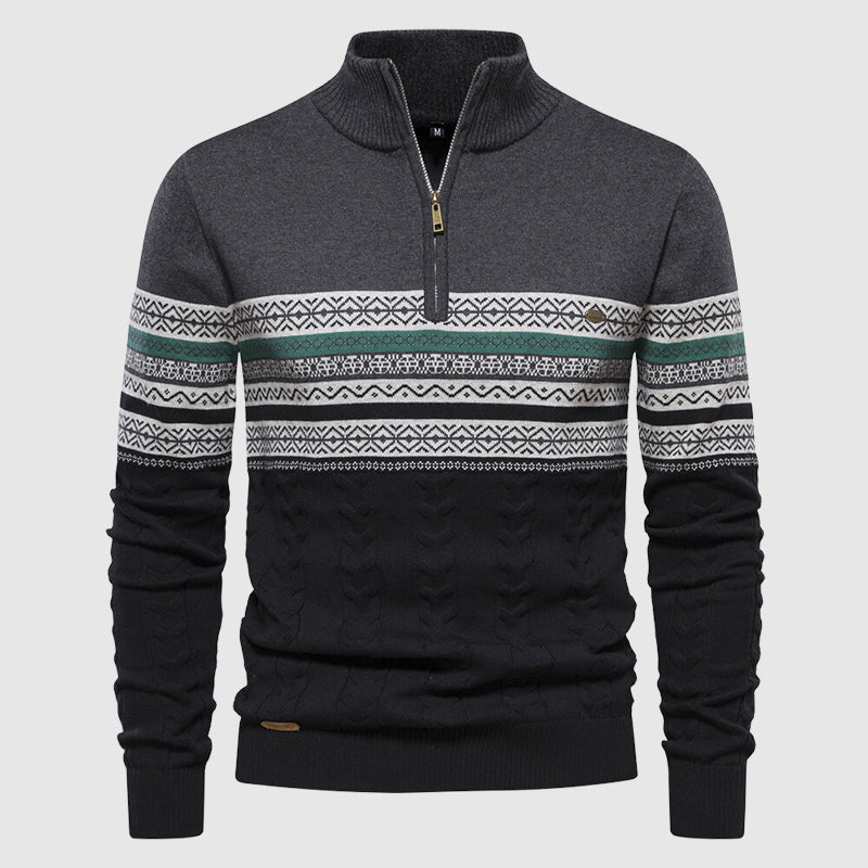 Men’s Wool Half Zip Knit Jumper for Winter
