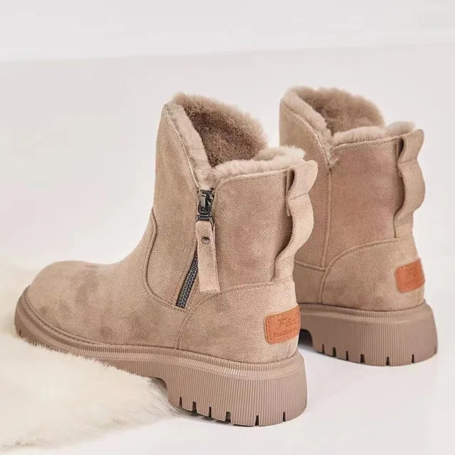 Women’s Winter Leather Ankle Boots with Warm Lining