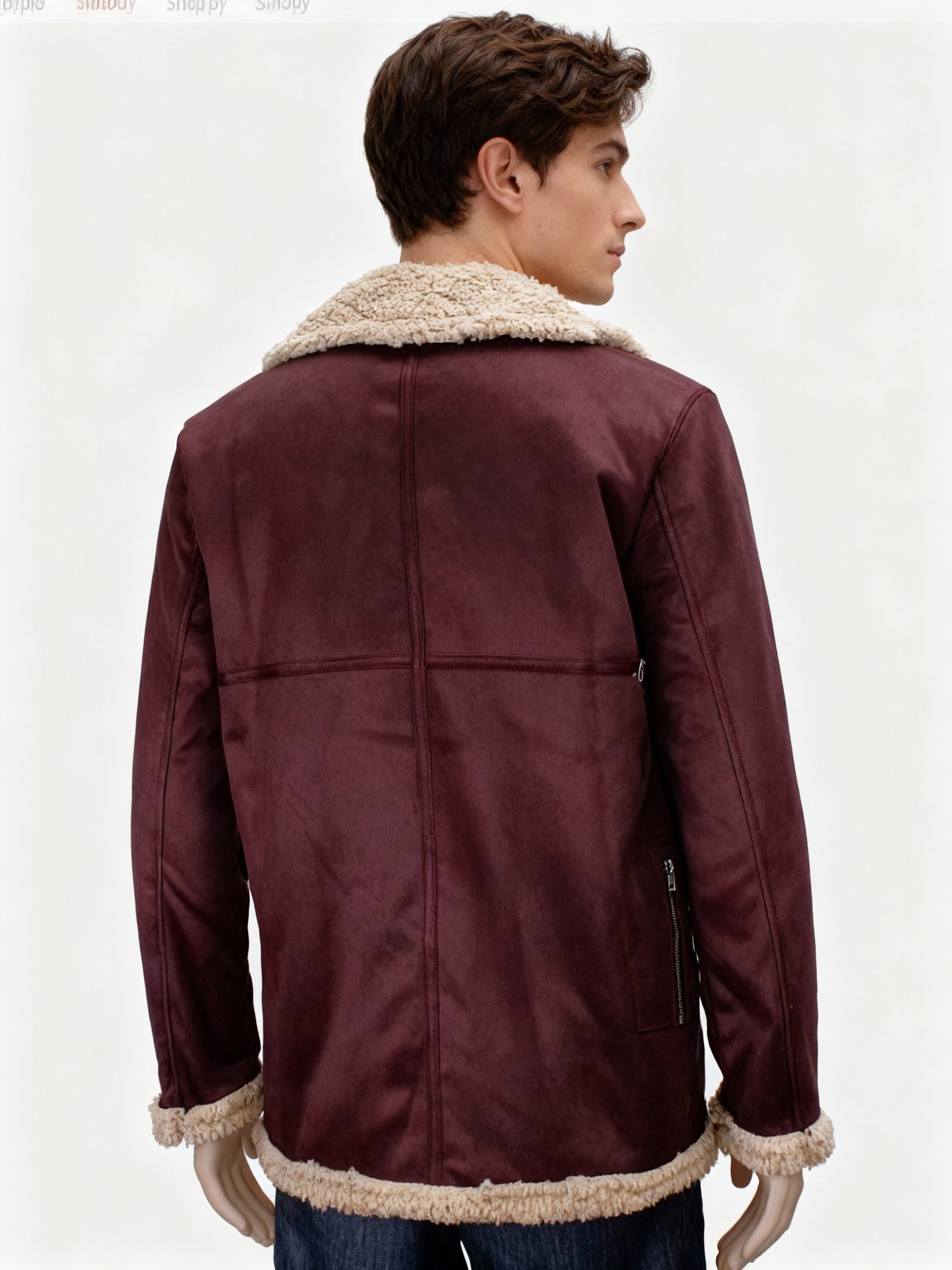 Men’s Shearling Leather Jacket for Winter