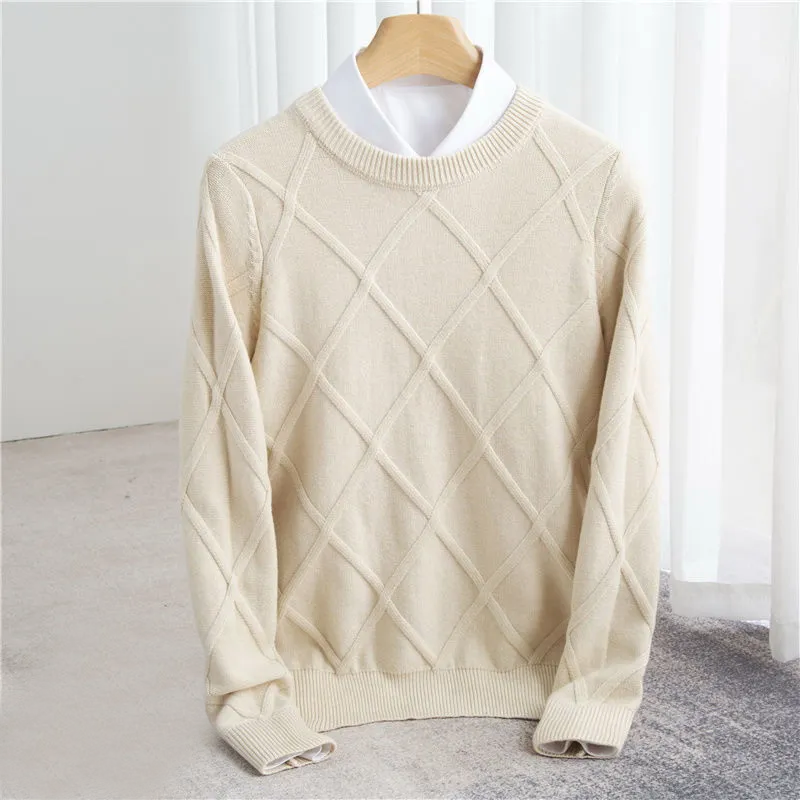 Men’s Merino Wool Knit Jumper for Winter