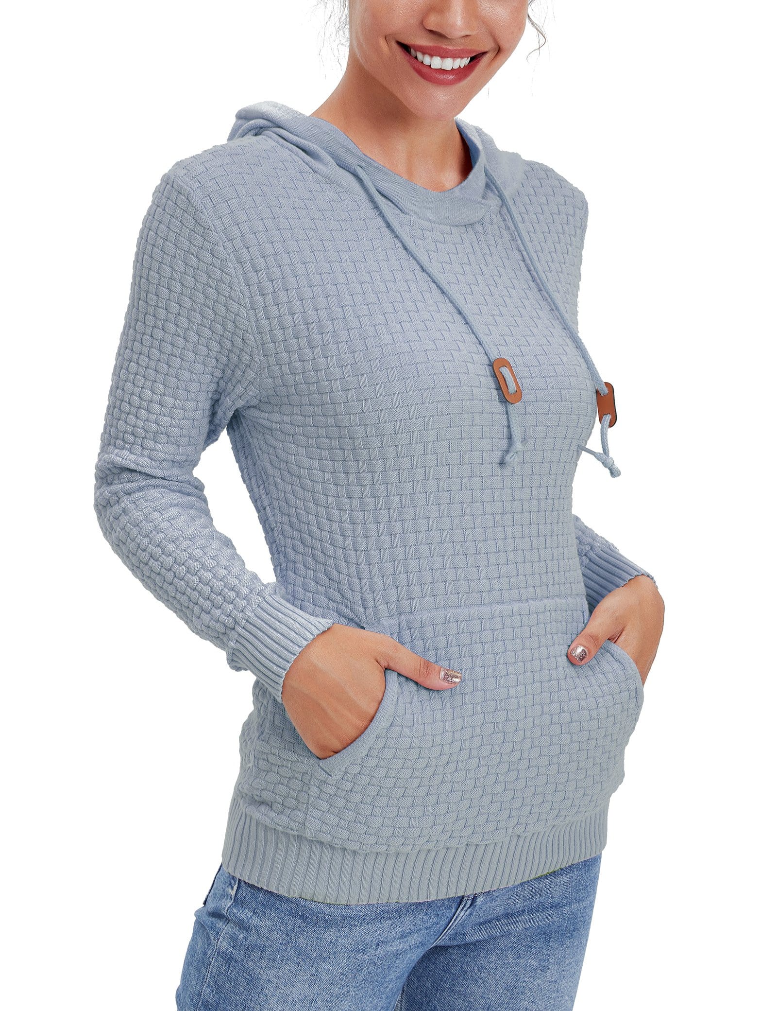 Women’s Knitted Hoodie Cotton Blend Warm Winter Jumper