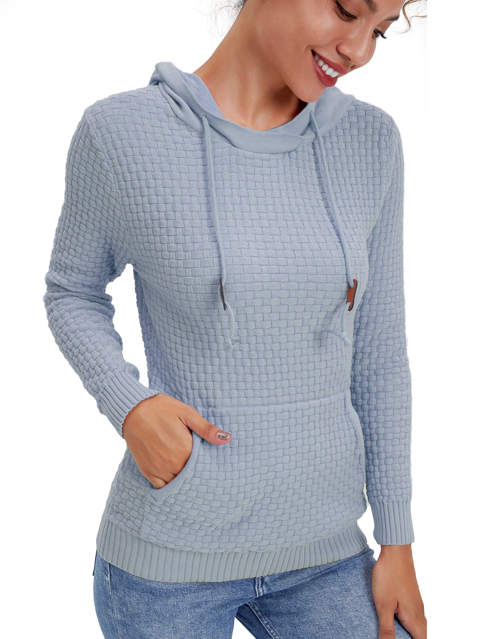 Women’s Knitted Hoodie Cotton Blend Warm Winter Jumper