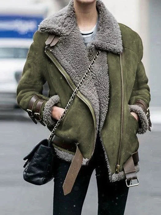 Women’s Shearling Aviator Jacket for Winter