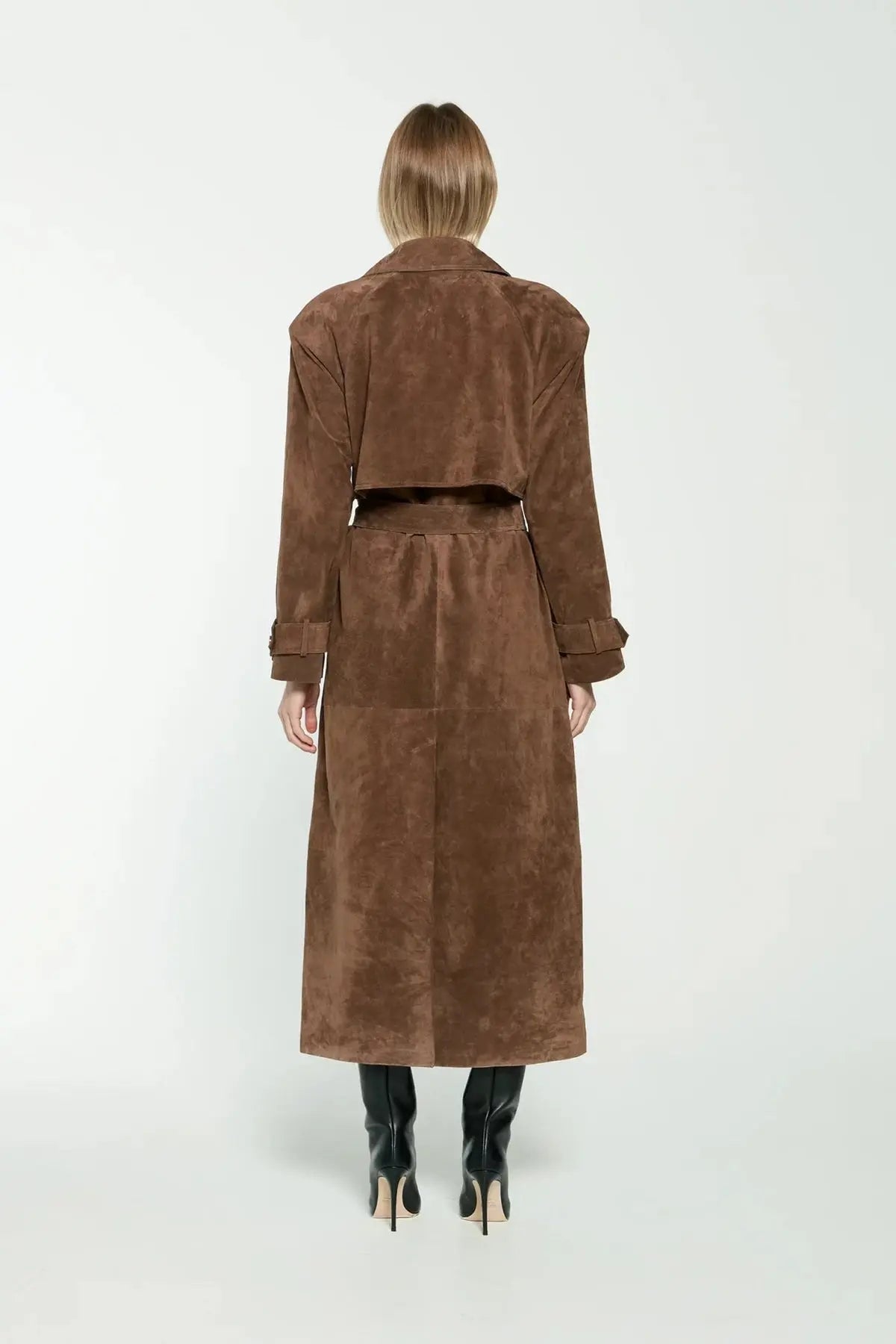Women’s Suede Trench Coat for Winter