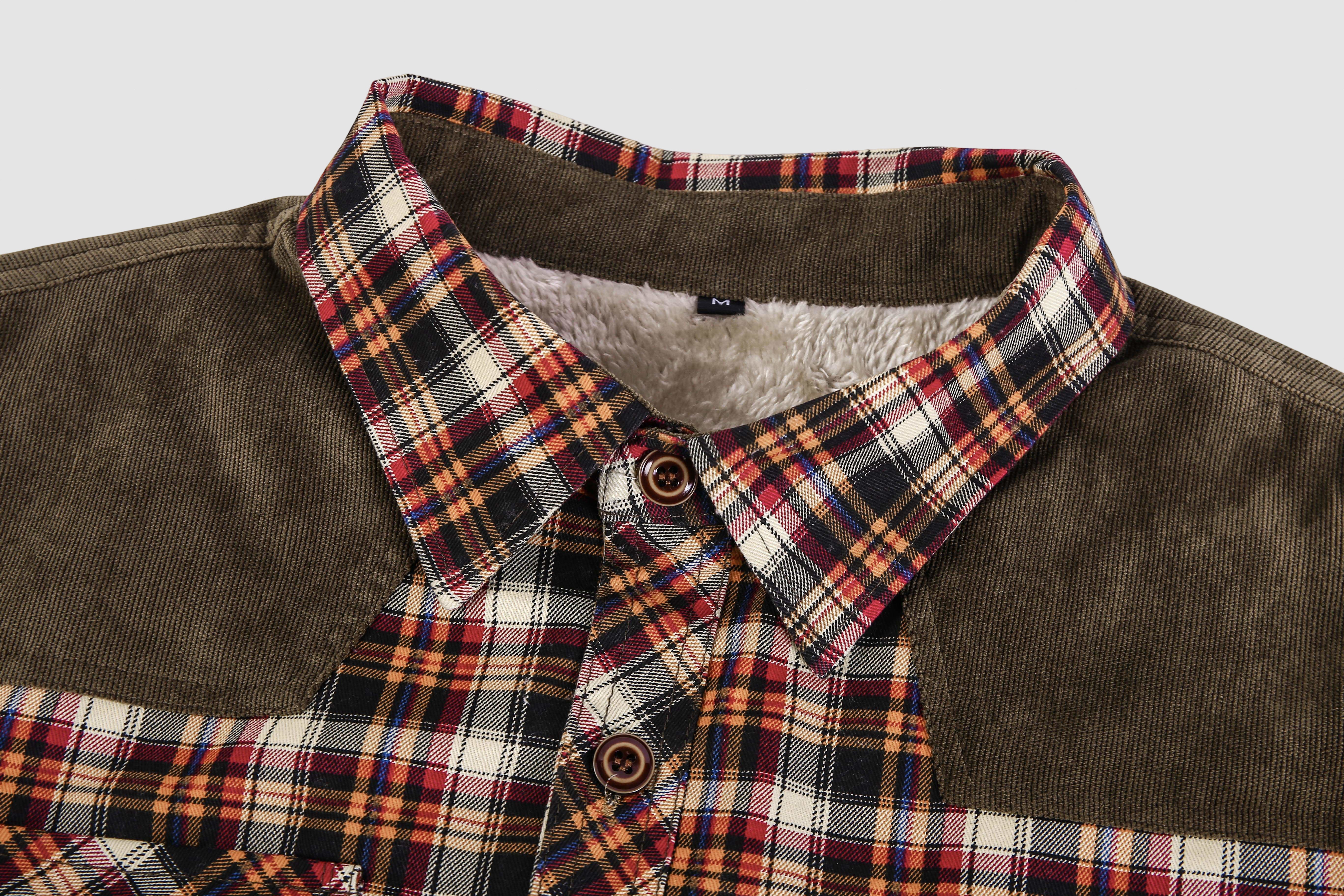 Men’s Fleece Lined Shirt Jacket Warm Cotton Winter Shacket