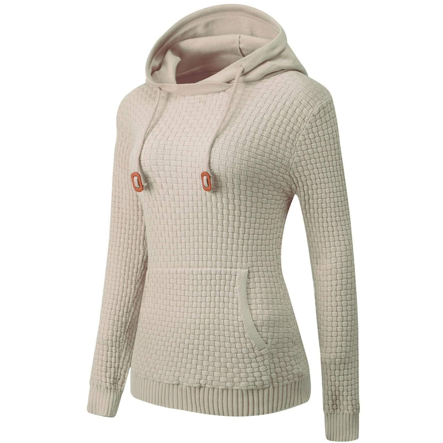 Women’s Knitted Hoodie Cotton Blend Warm Winter Jumper