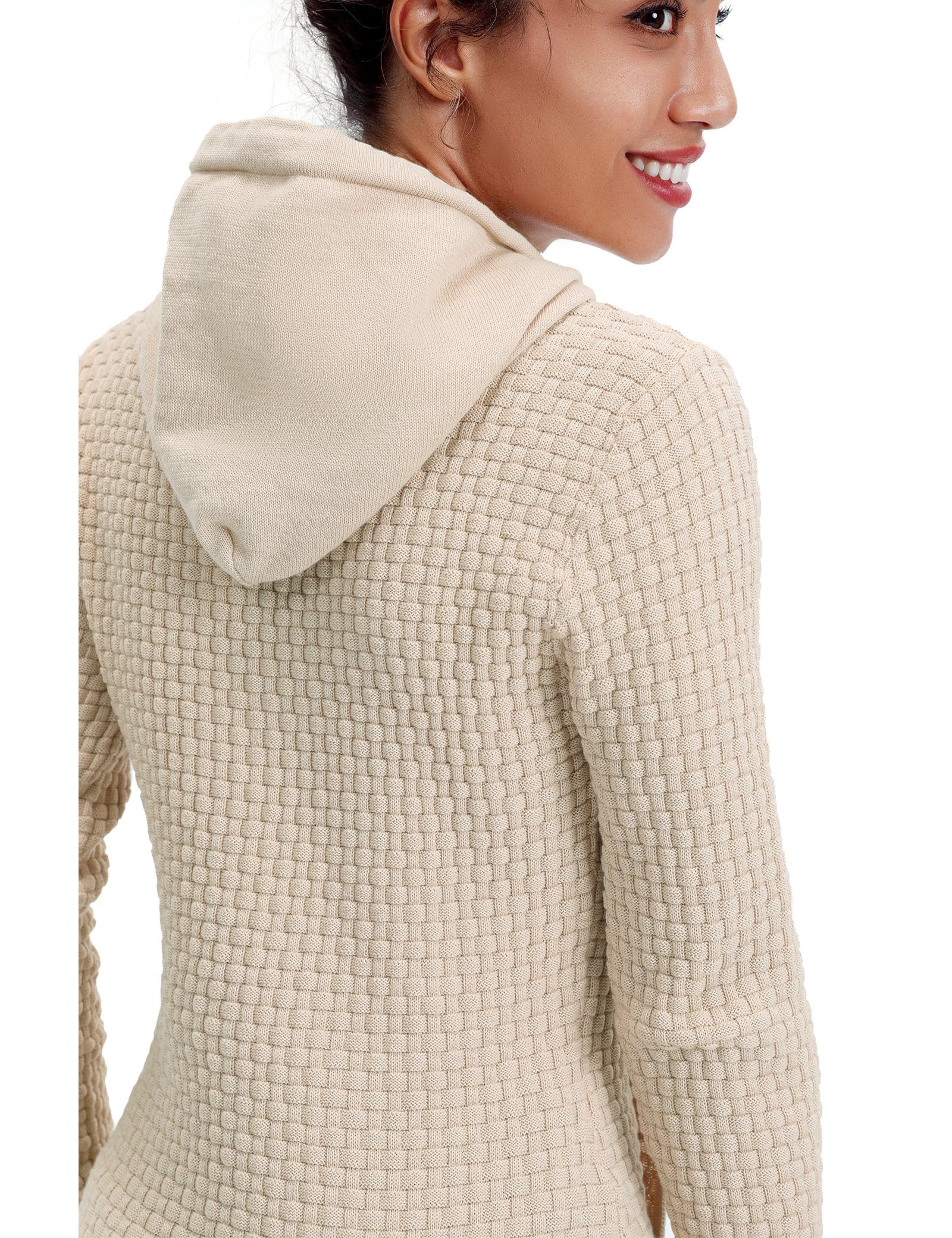 Women’s Knitted Hoodie Cotton Blend Warm Winter Jumper