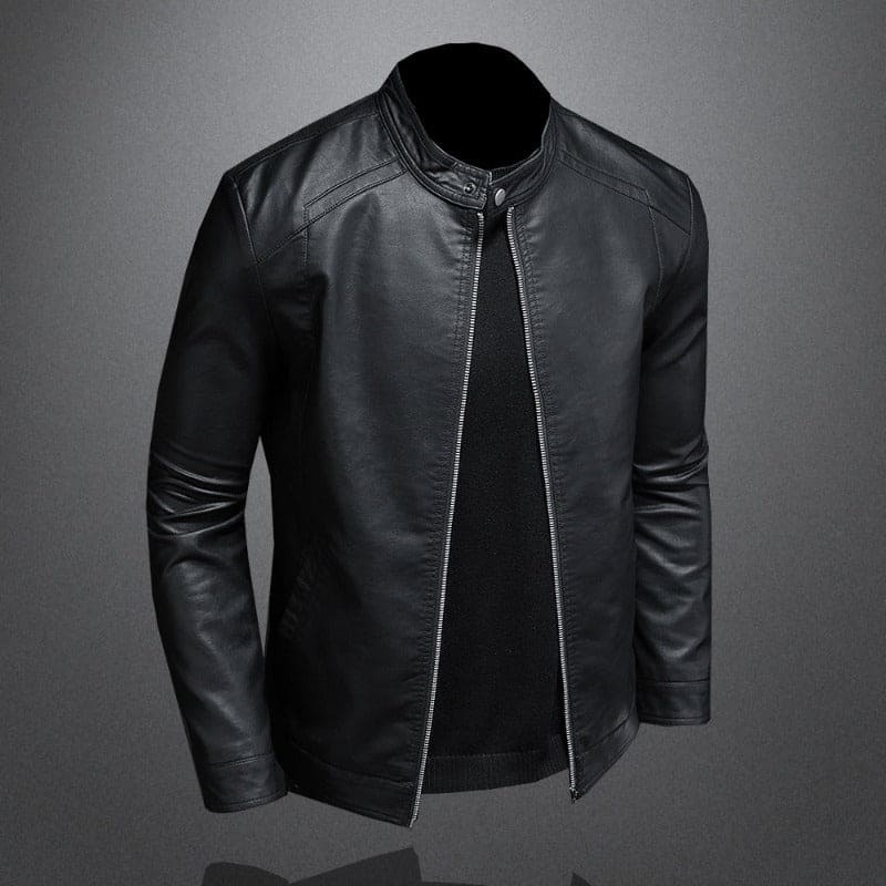 Men's Leather Biker Jacket 4K3L1M5N