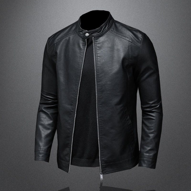 Men's Leather Biker Jacket 4K3L1M5N