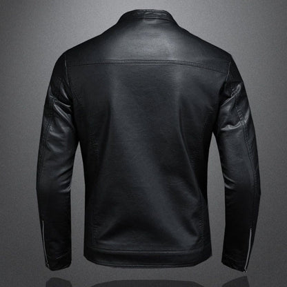 Men's Leather Biker Jacket 4K3L1M5N