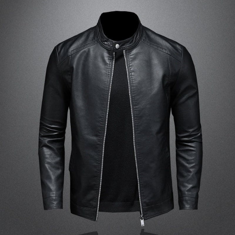 Men's Leather Biker Jacket 4K3L1M5N