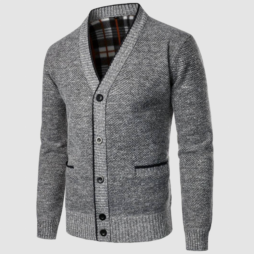 Men’s Fleece-Lined Knit Cardigan | Warm Winter Layer