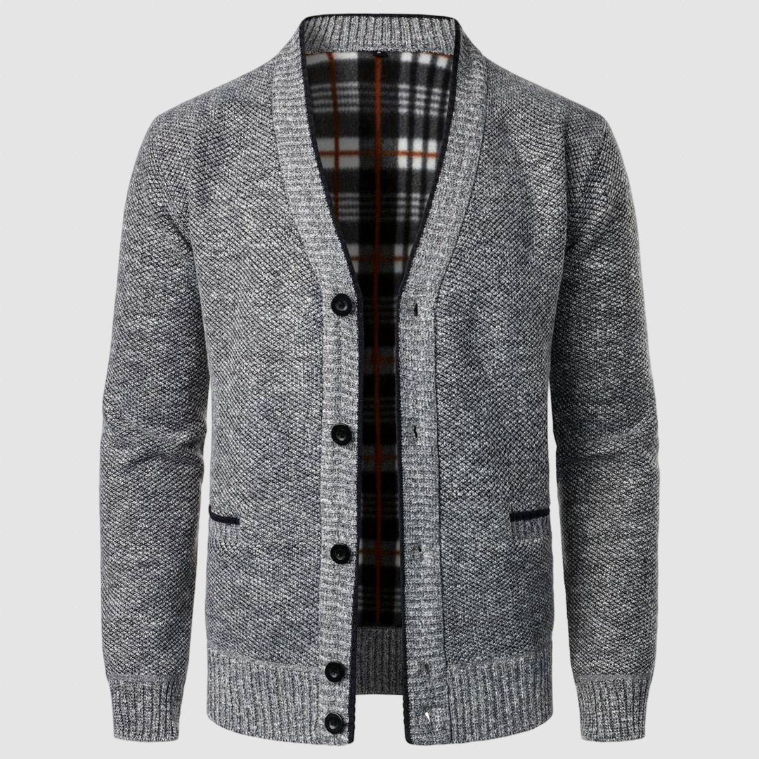 Men’s Fleece-Lined Knit Cardigan | Warm Winter Layer